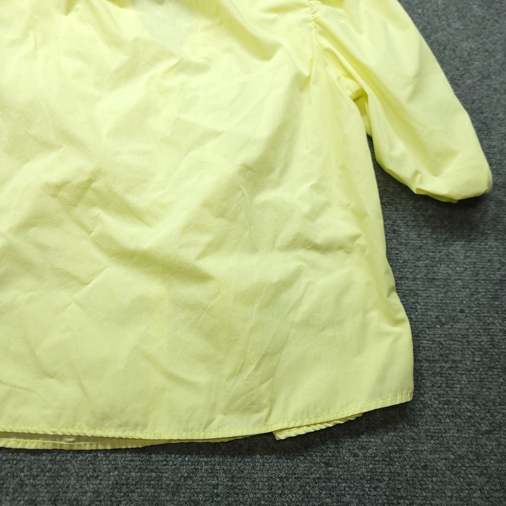 Hester & Orchard Yellow Smocked Ruffle V-Neck Puff Sleeve Blouse Medium - Picture 14 of 16